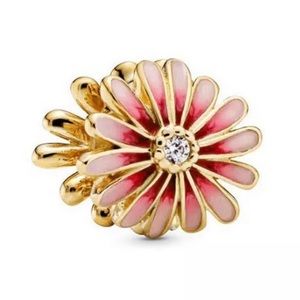 Pink Daisy Flower Charm For Pandora